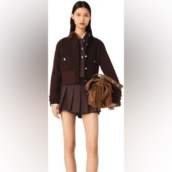 Maje Short cropped coat - Picture 4 of 11